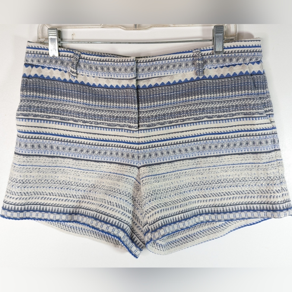 Tweed Blue White Shorts 8 Baja Style Katherine Barclay Pockets Measurements